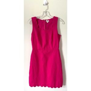 J. Crew Scalloped Sheath Mini Dress Pink Size 2
